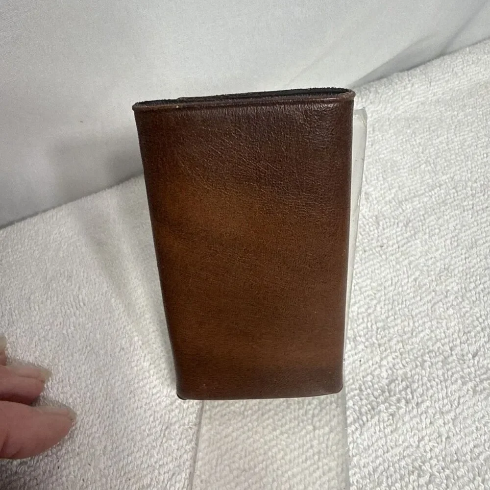 Vintage Rolfs Tri Fold Key Caddy Key Holder Leather Cow Hide Brown Case u